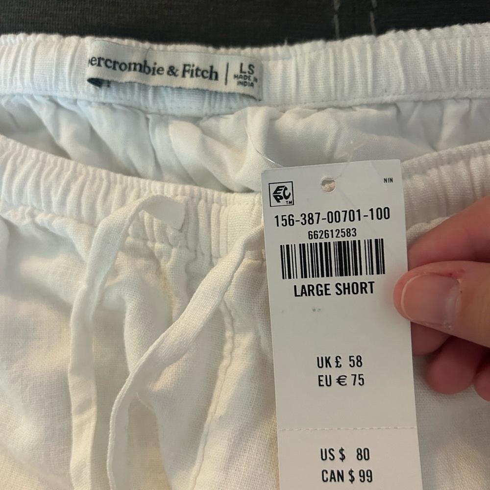Abercrombie & Fitch white linen pants
